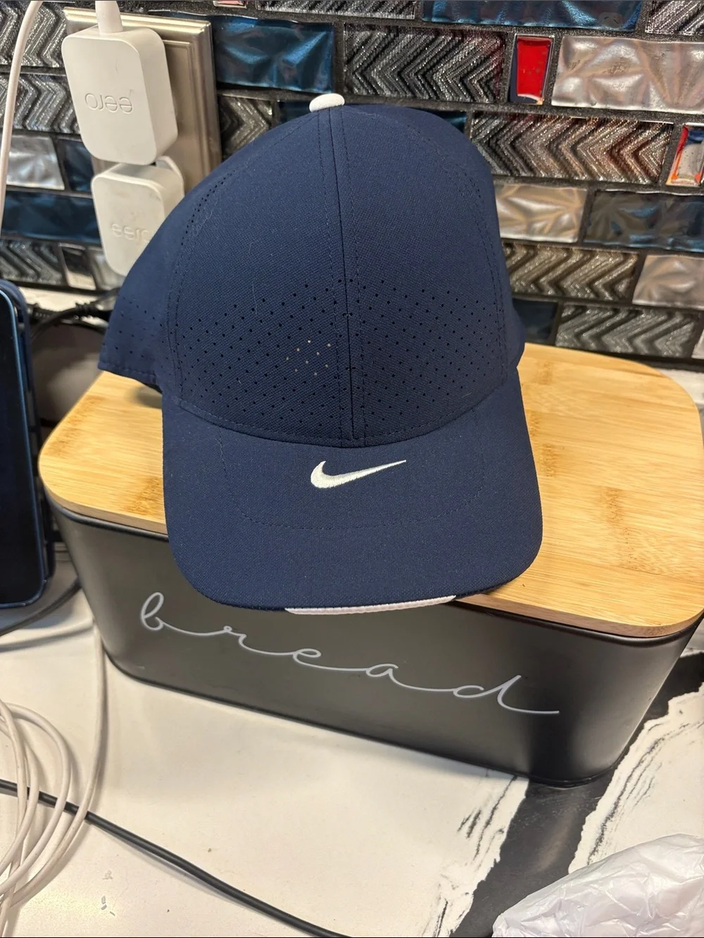 Nike Navy Blue Dri-FIT Performance Baseball Cap with White Swoosh